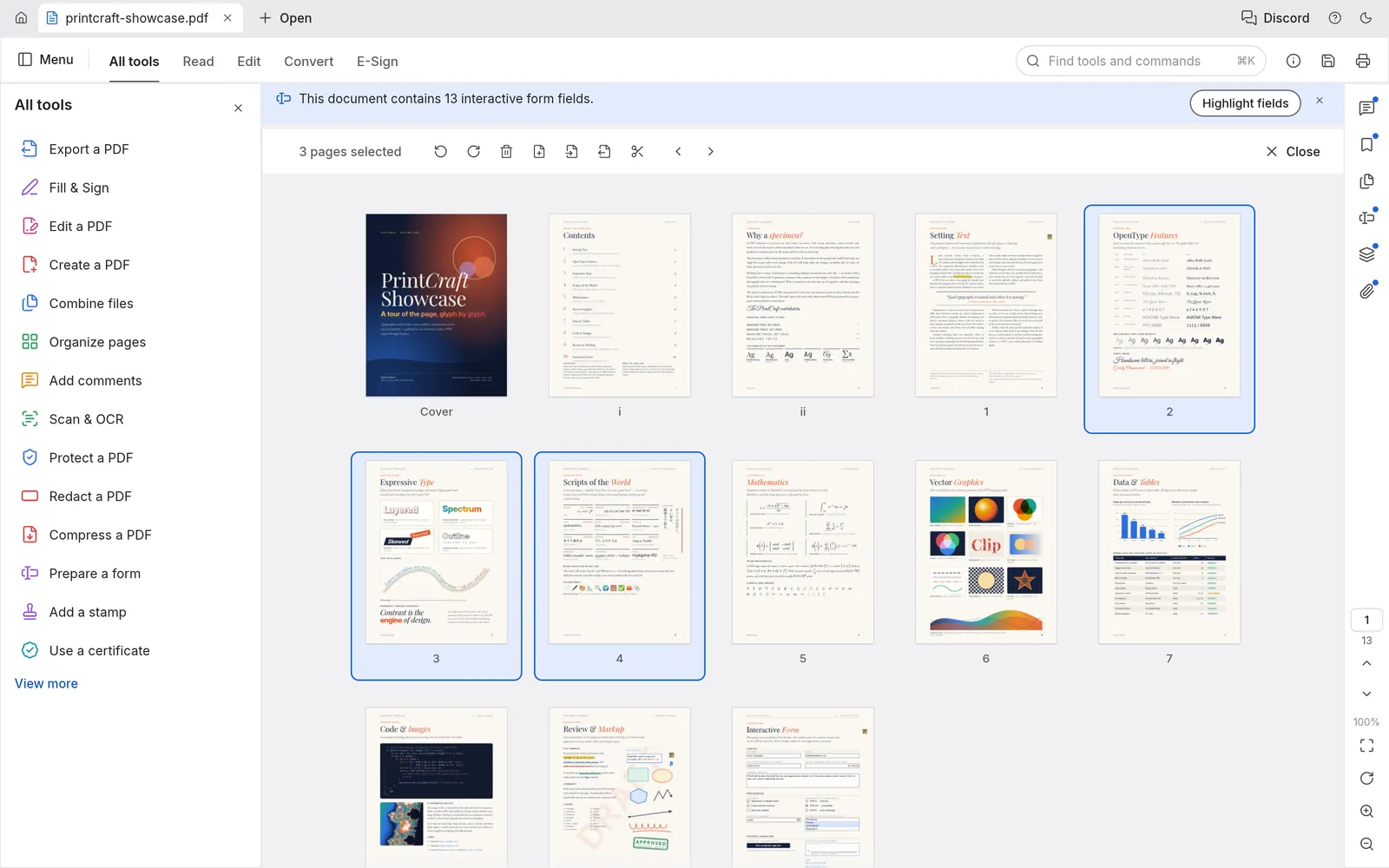 Organize pages