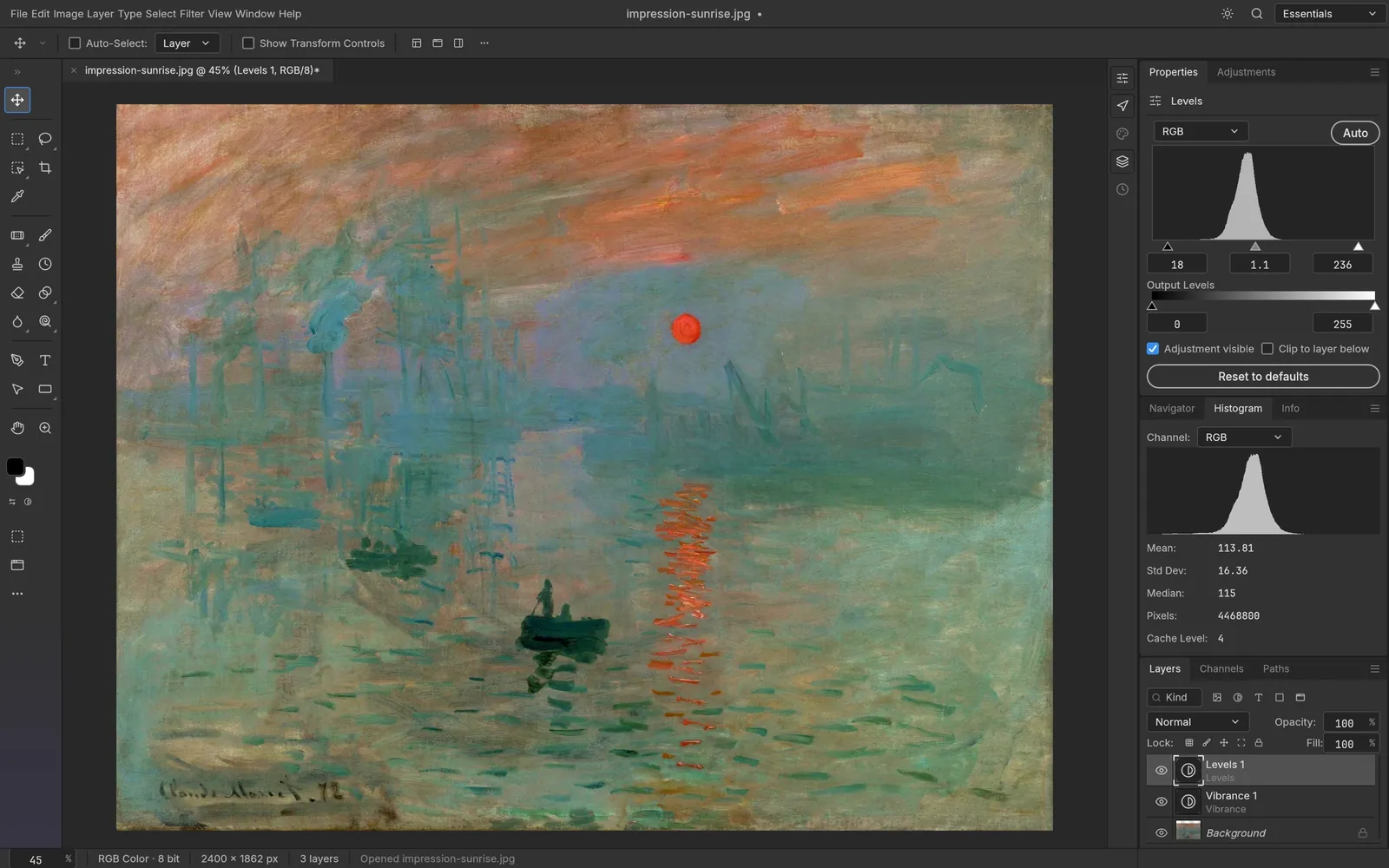 Adjustment layers